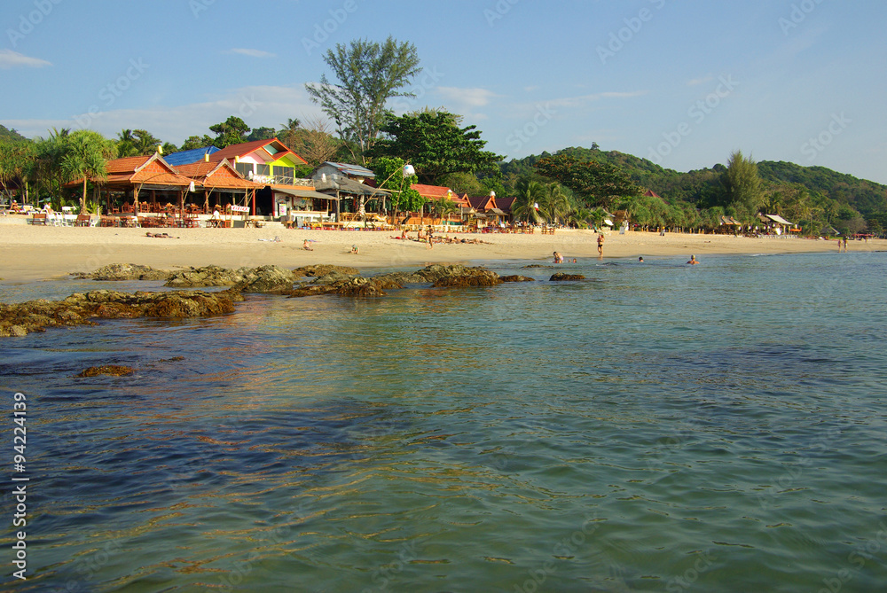 Coastline on the beach on  Koh Lanta island, Thailand