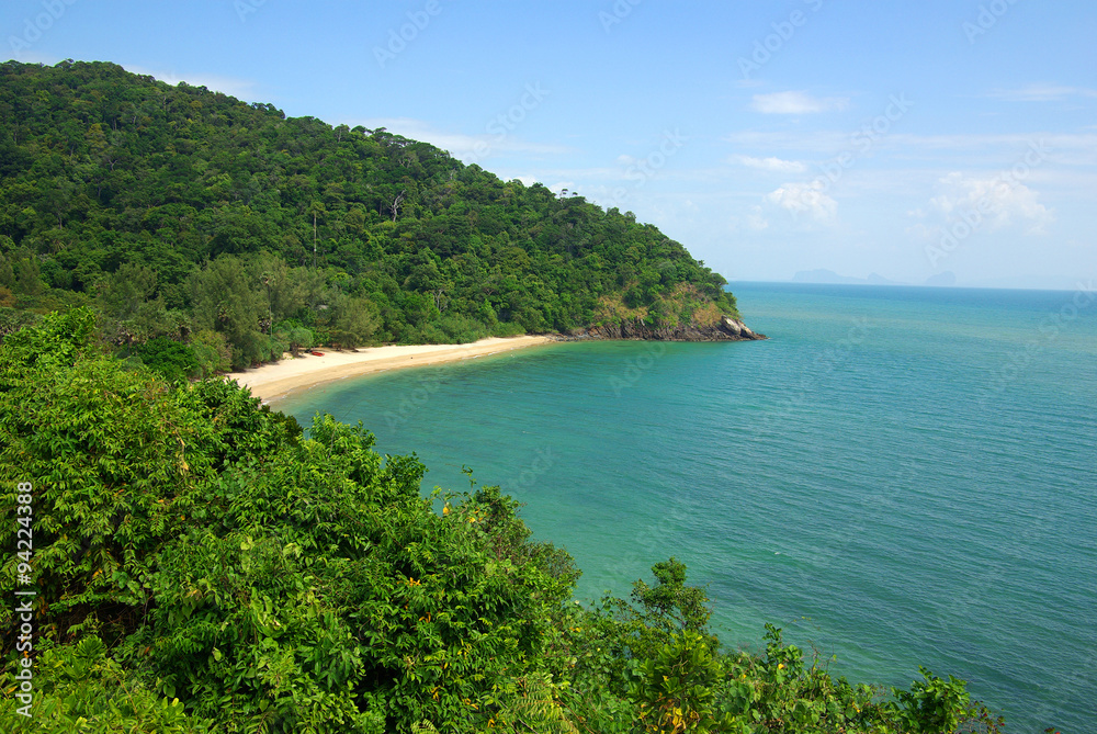 Naklejka premium Sea view from the cliffs in the national park on the island of K