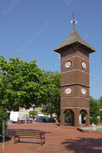 KONAKLI, TURKEY - June 16, 2014: Tower clock on the central squa photo