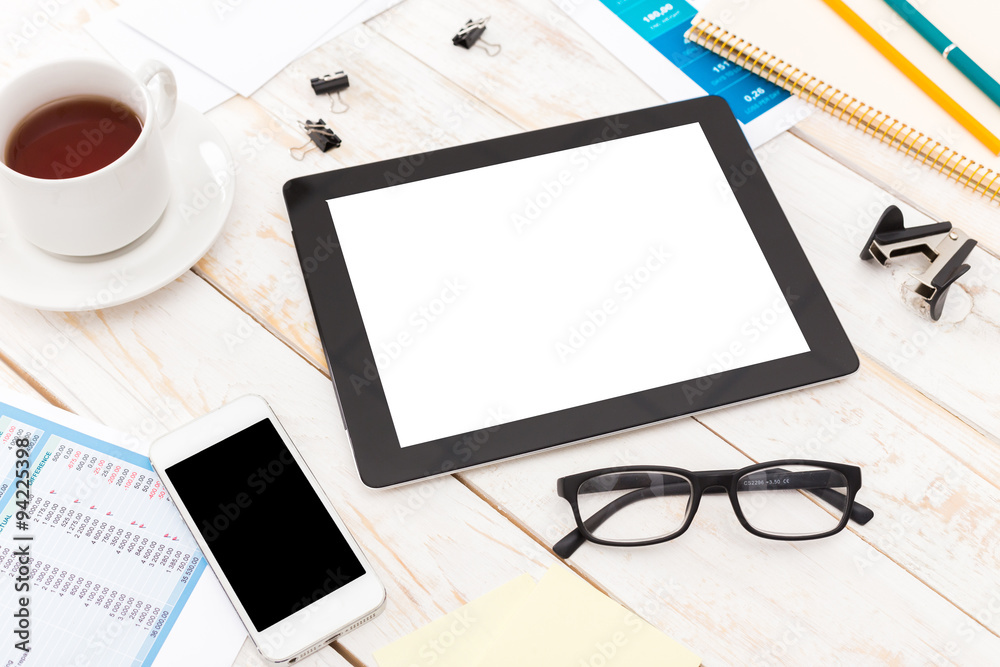 Modern workplace with digital tablet Modern workplace with digital tablet