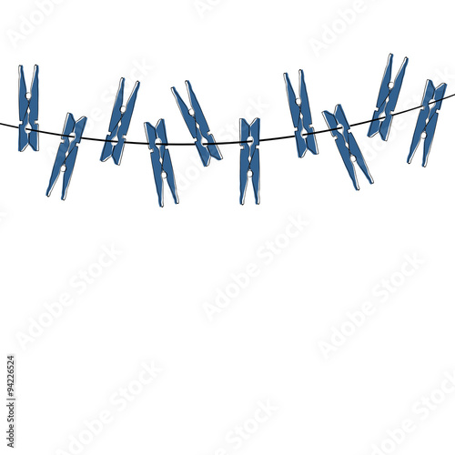 Blue cartoon clothespins 