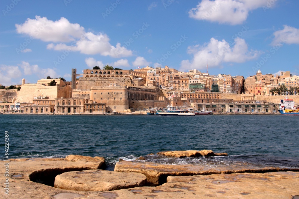 Valletta view from Grand harbor in Malta