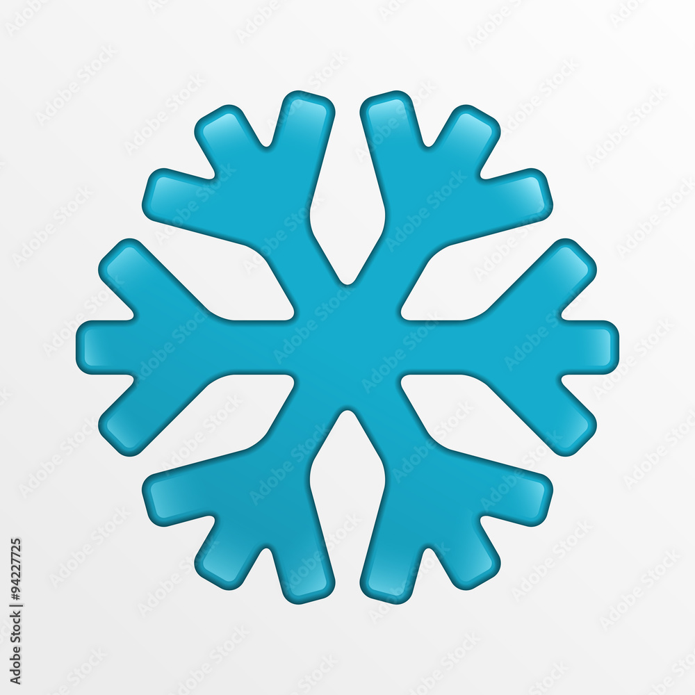 Vector snowflake icon, blue creative illustration on light gray background Vector snowflake icon, blue creative illustration on light gray background