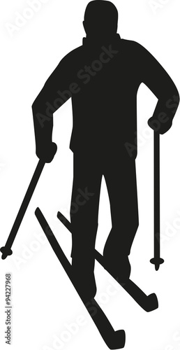 Man goes cross-country skiing