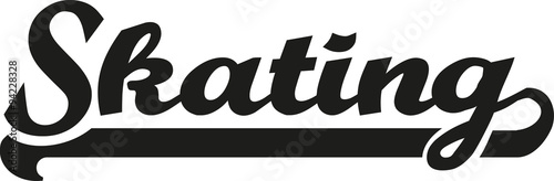 Skating word retro