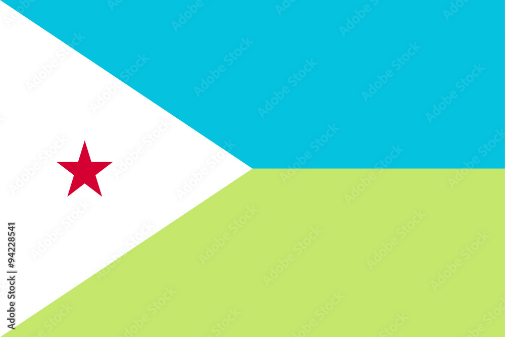 National flag of Djibouti in official colors and proportions National flag of Djibouti in official colors and proportions