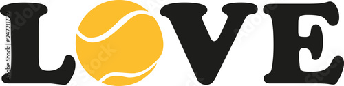 Tennis love with yellow ball