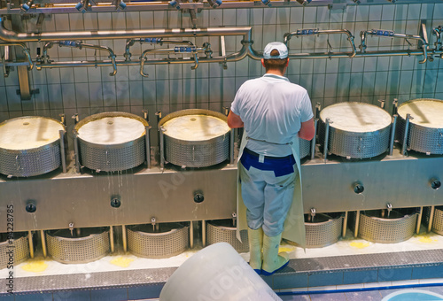  During industrial production of a famous Gruyere cheese