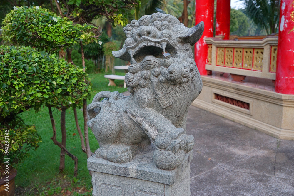 stone lion in the park