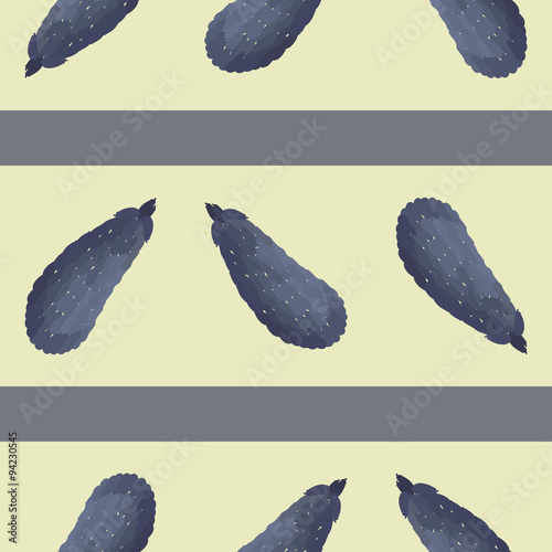 Seamless pattern with eggplant, horizontal lines, wallpaper © annastanislavska