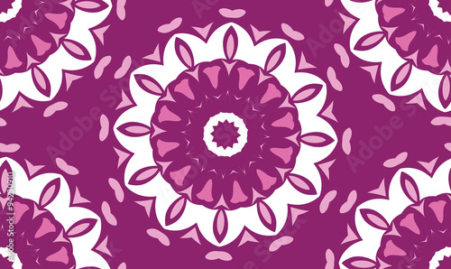 Abstract ornate geometric petals grid background. Seamless pattern. Vector.
