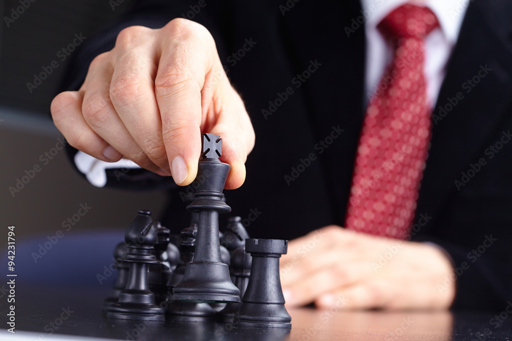 businessman playing chess game businessman playing chess game