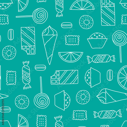 Seamless texture with sweets
