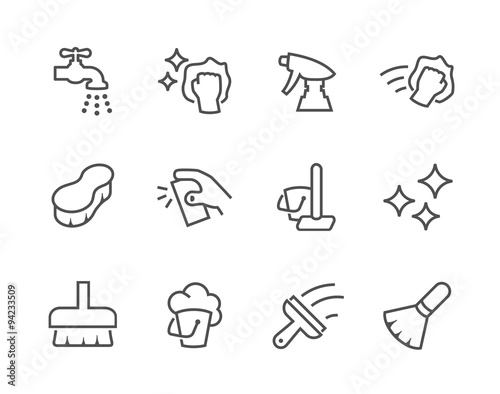 Outline Cleaning Icons