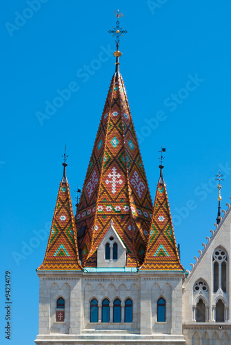 Wallpaper Mural St. Matthias church in Budapest, Hungary.  Torontodigital.ca