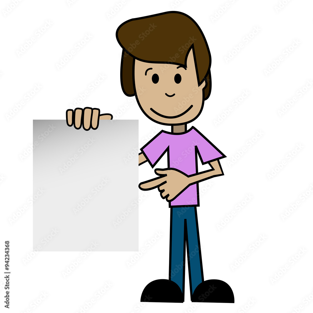 Cartoon man with a white background Cartoon man with a white background