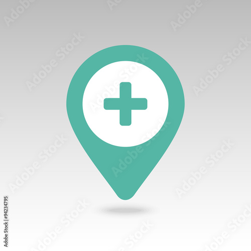 Plus, Hospital ,Pharmacy, Clinic pin map icon. 