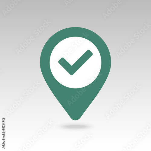 Free Download Check pin map icon. Map pointer, markers.  - GFXLoad