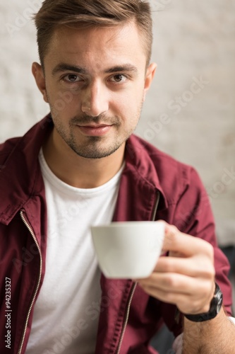 Handsome man with coffee