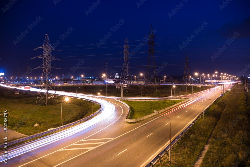 Fototapeta premium Night highway