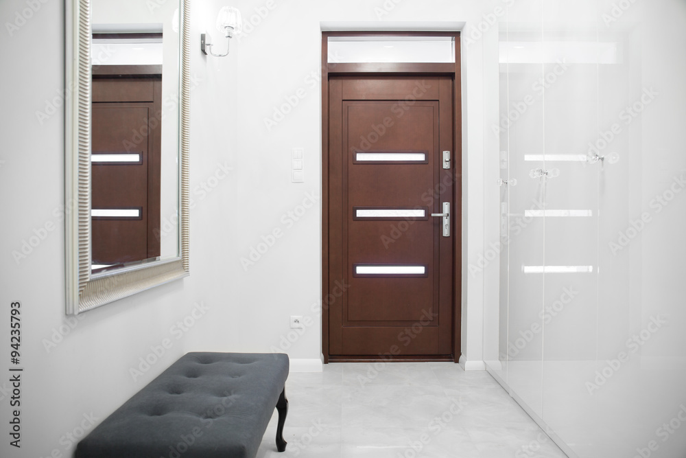 Fototapeta premium Corridor with marble wall