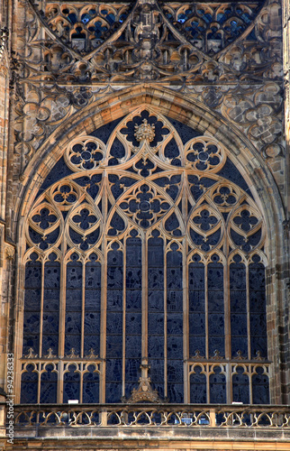Gothic window of St.Vitus cathedral in Prague