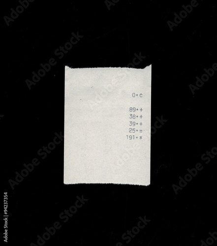 Tableau sur toile bill or receipt