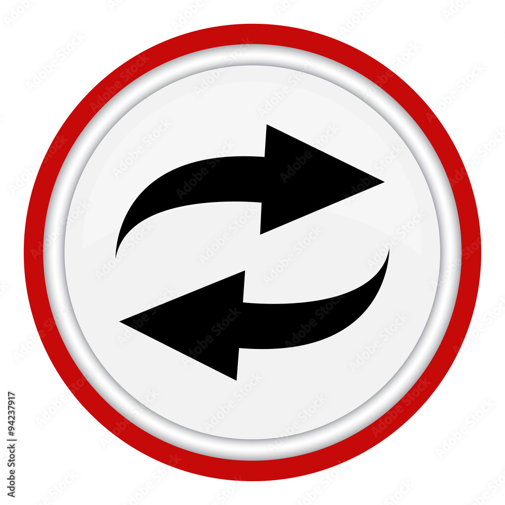 Round vector icon with two arrows. Circulation.