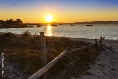 Wallpaper Mural Wooden fence on Espineiro beach at sunset Torontodigital.ca