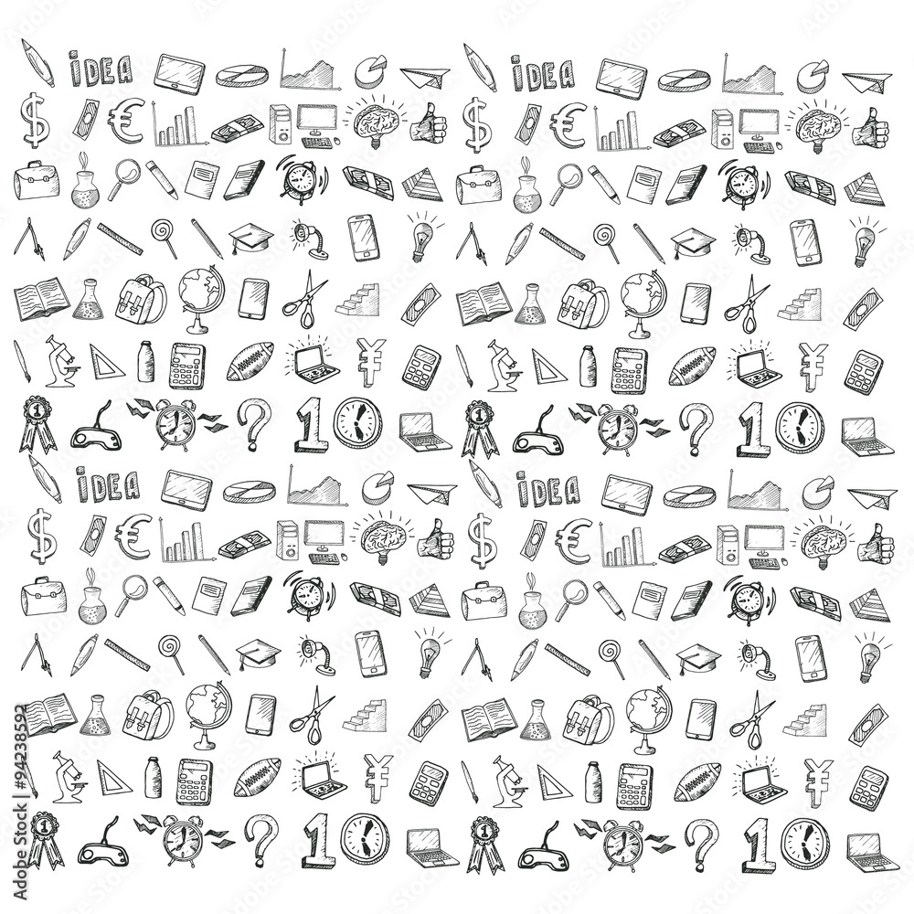 Set of doodle icons.