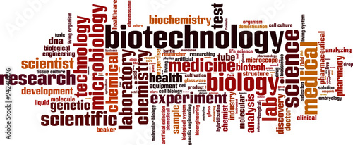 Biotechnology word cloud concept. Vector illustration