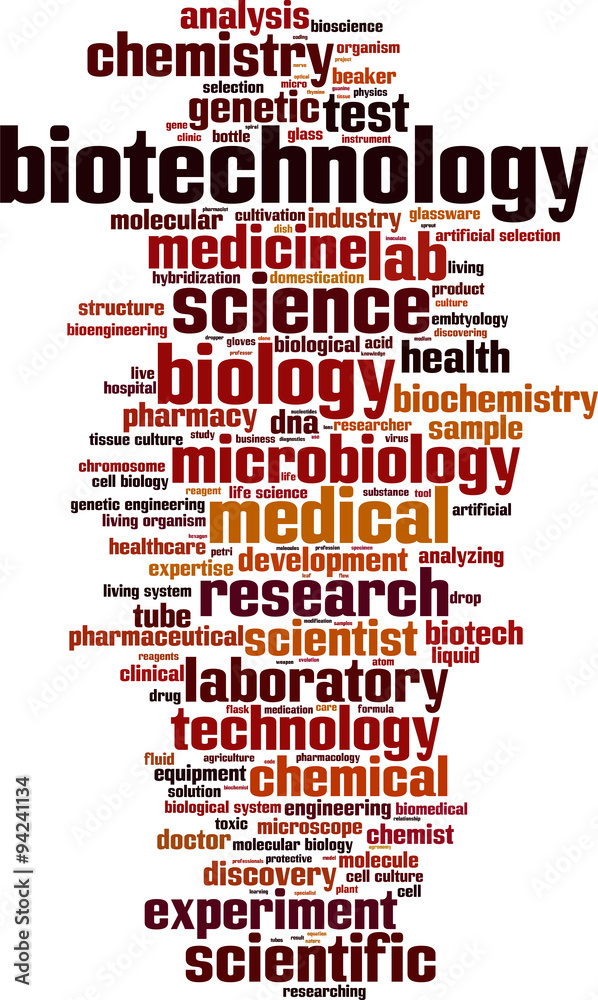 Obraz premium Biotechnology word cloud concept. Vector illustration