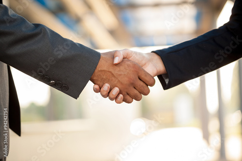 Handshake,blurry background photo