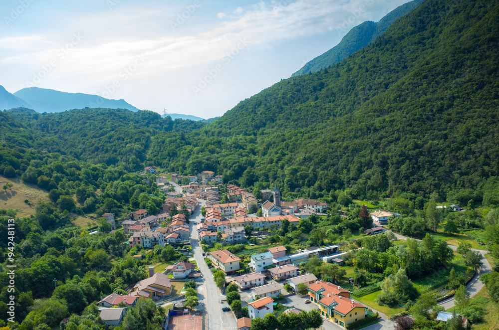 Aerial view on Prato Carnico