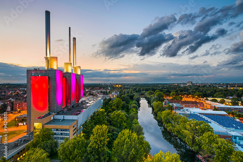 Billede på lærred Linden Kraftwerk in Hannover, Deutschland