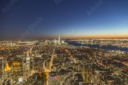skyline of New York by night