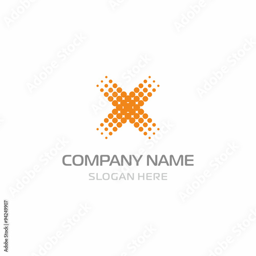 initial X dot cross simple logo icon