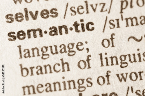 Dictionary definition of word semantic