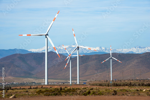 Wind farm in the mining regions of Atacama, Chile