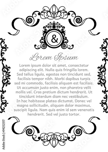 vintage background frame design black vector