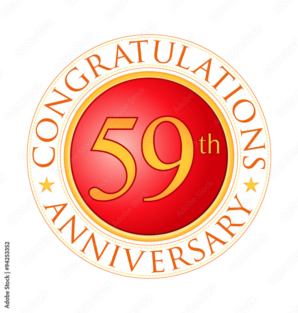 modern red round anniversary logo