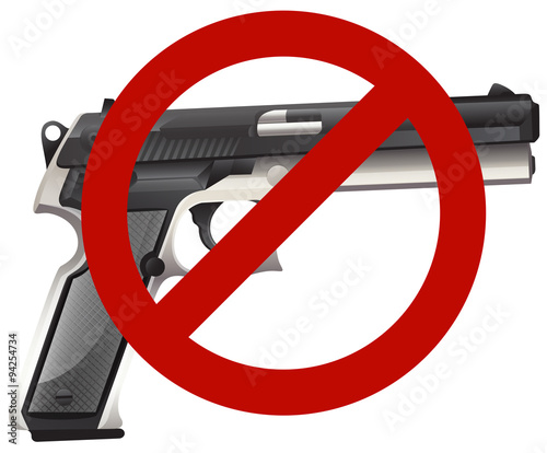 Gun control sign with firegun photo