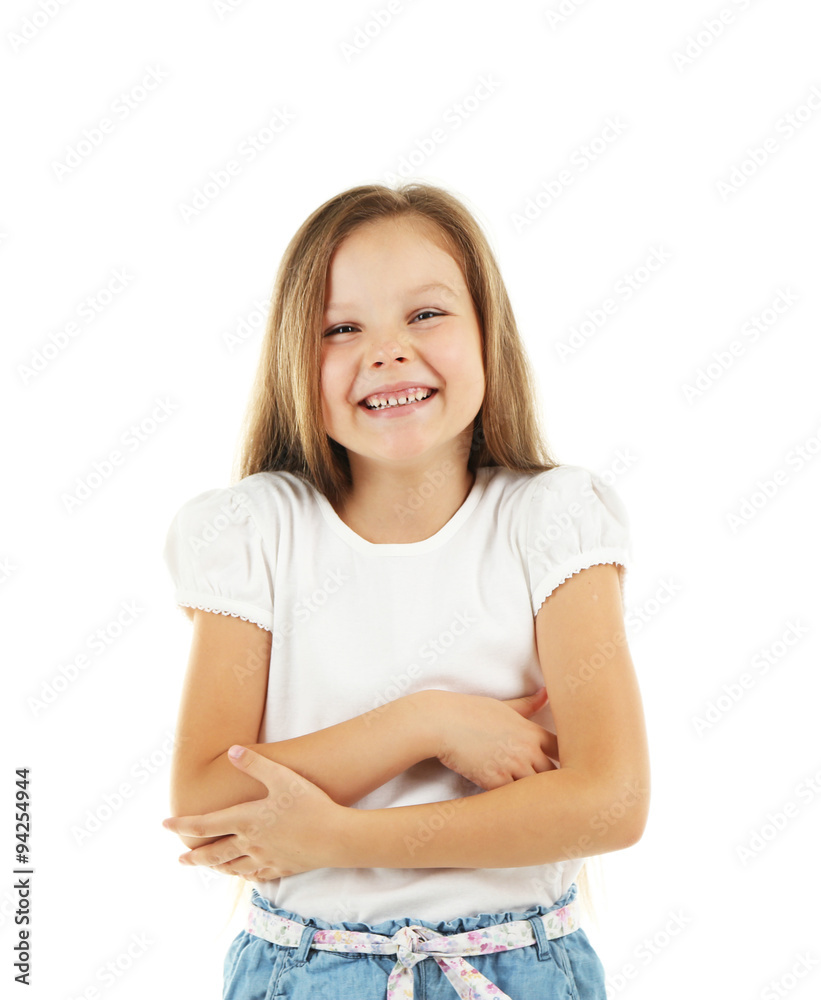 Beautiful little girl, isolated on white Beautiful little girl, isolated on white