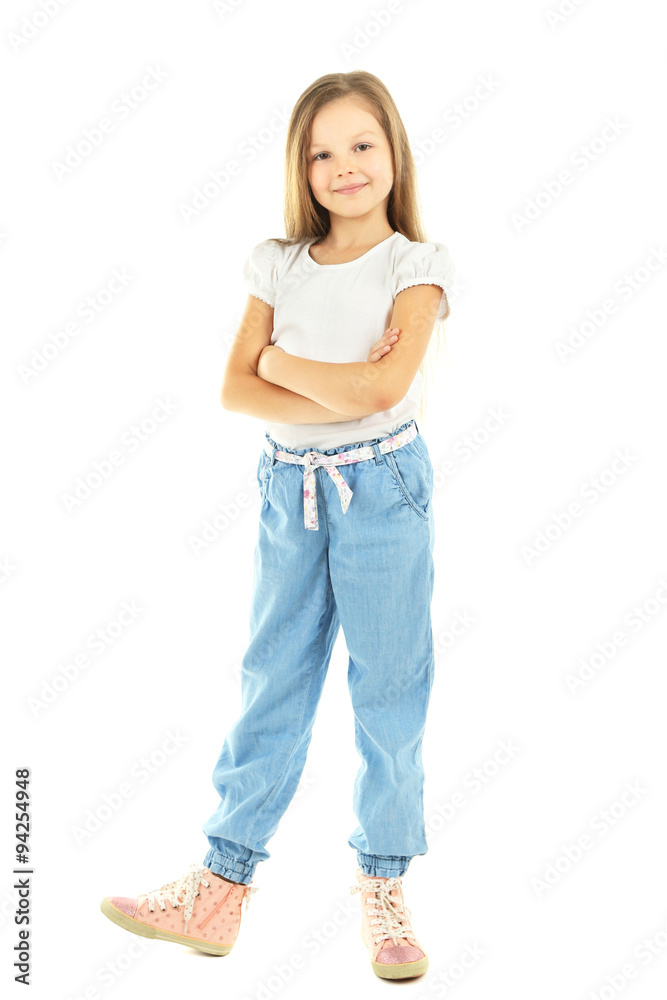 Beautiful little girl, isolated on white Beautiful little girl, isolated on white
