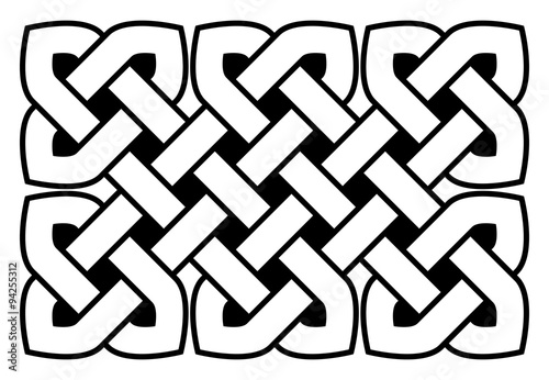 A Celtic knot illustration (black and white, isolated)