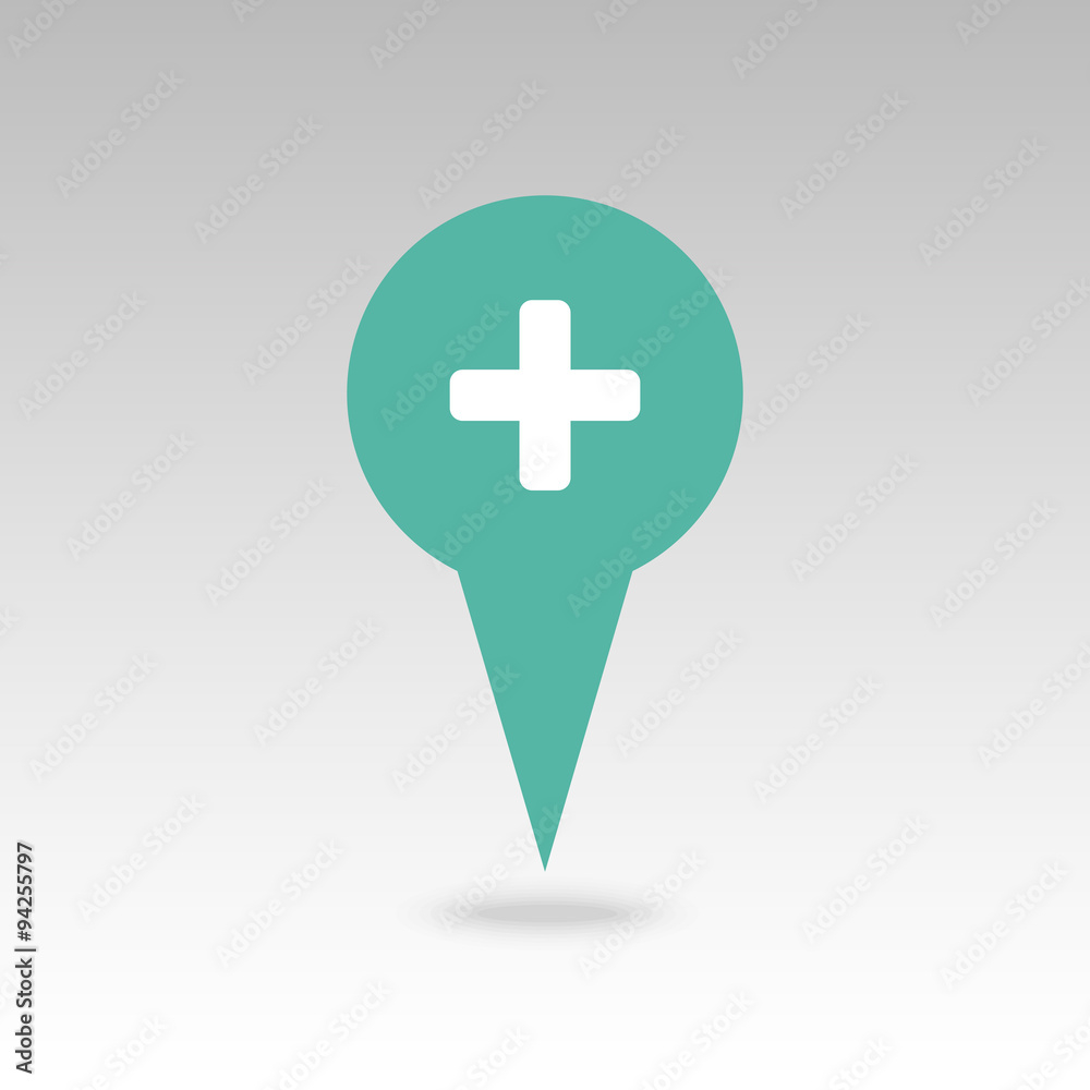 Obraz premium Plus, Hospital ,Pharmacy, Clinic pin map icon. 