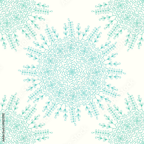 Seamless background with hand-drawn floral pattern