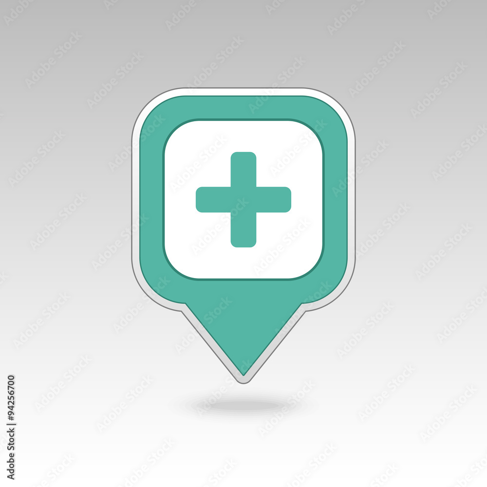 Obraz premium Plus, Hospital ,Pharmacy, Clinic pin map icon. 