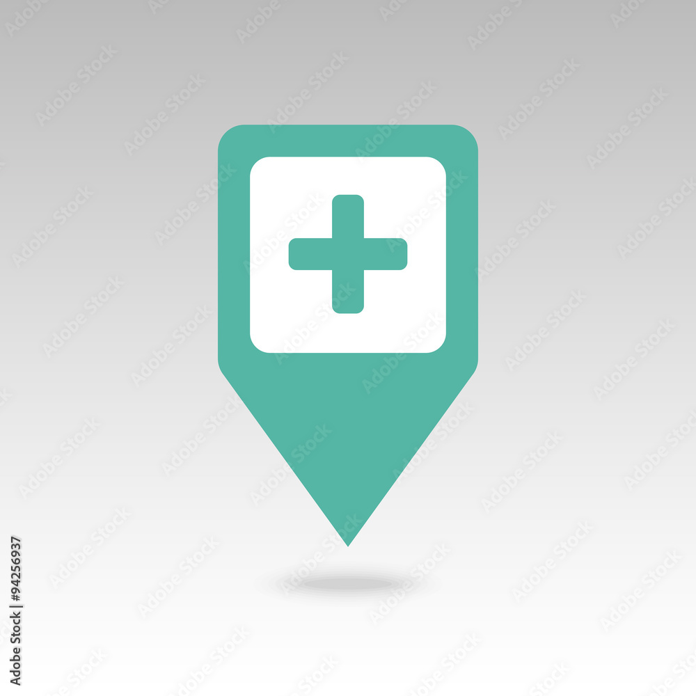 Fototapeta premium Plus, Hospital ,Pharmacy, Clinic pin map icon. 