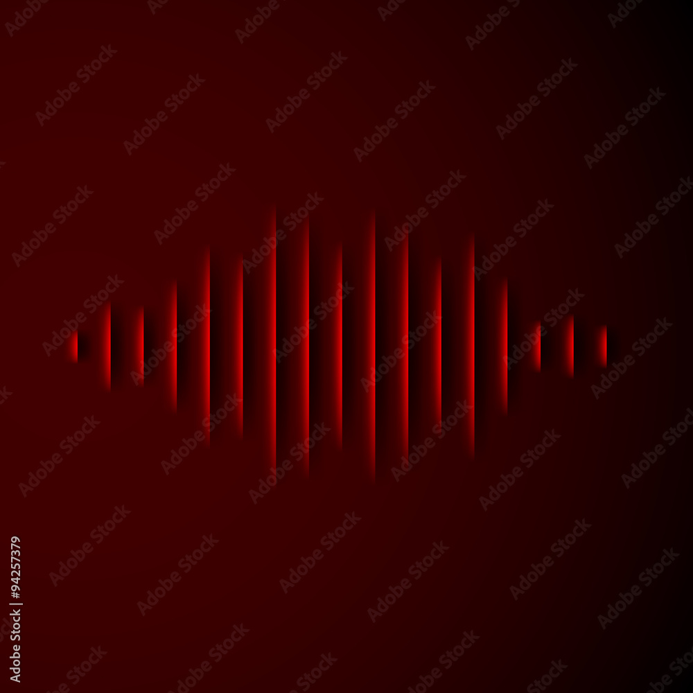 Paper sound waveform with shadow Paper sound waveform with shadow